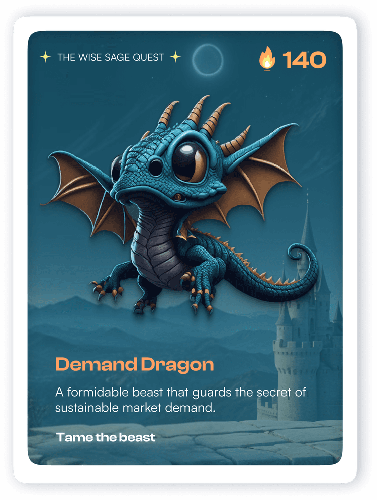 Demand Dragon card, a mythical beast illustration representing Uncertainty
